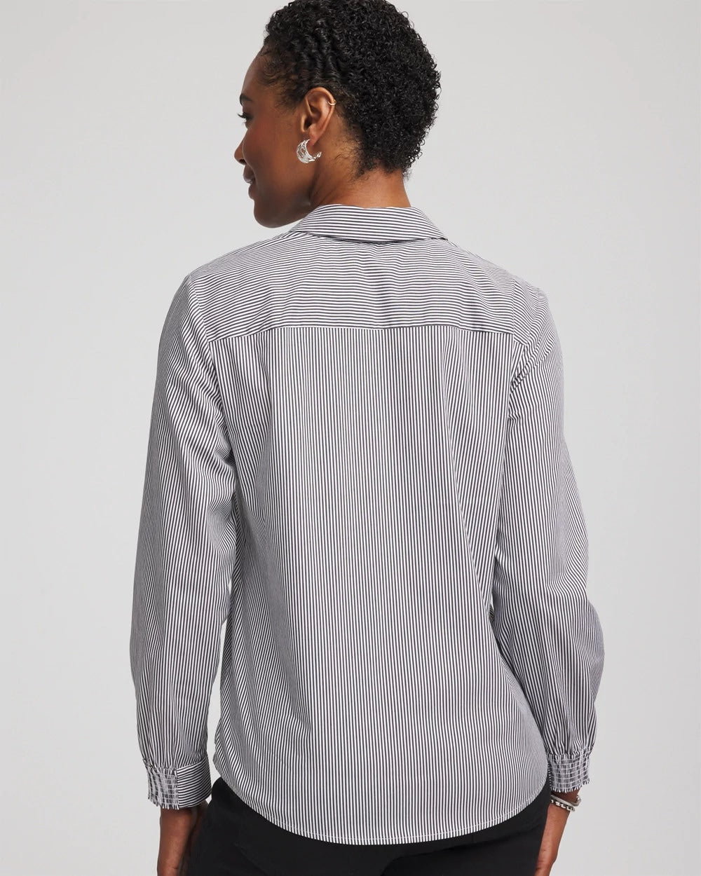 Black Poplin Stripe Shirt