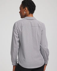 Black Poplin Stripe Shirt