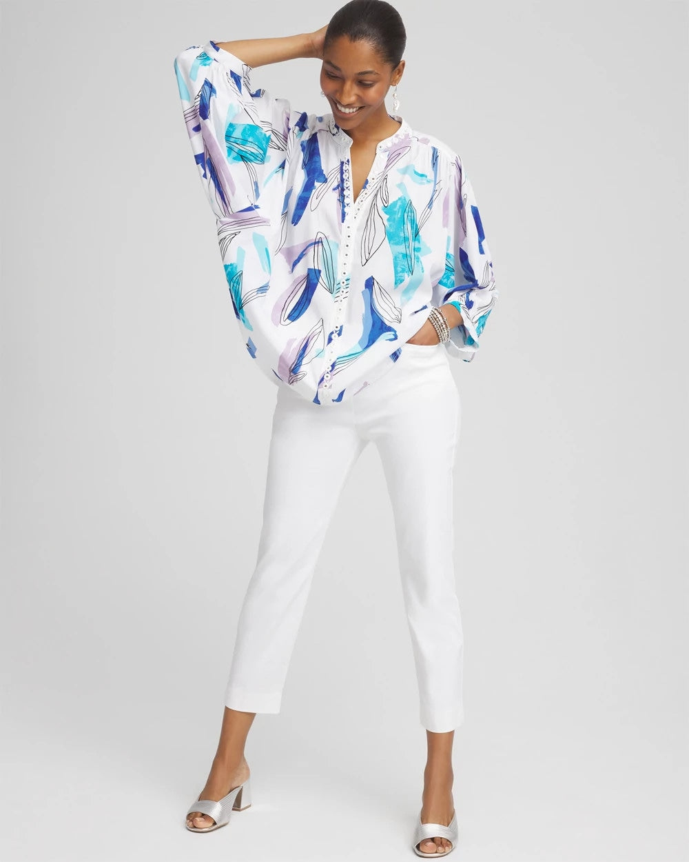 Paradiso Blue Batwing Sleeve Top