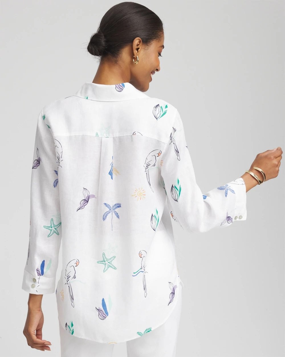 Optic White No Iron™ Island Linen Shirt