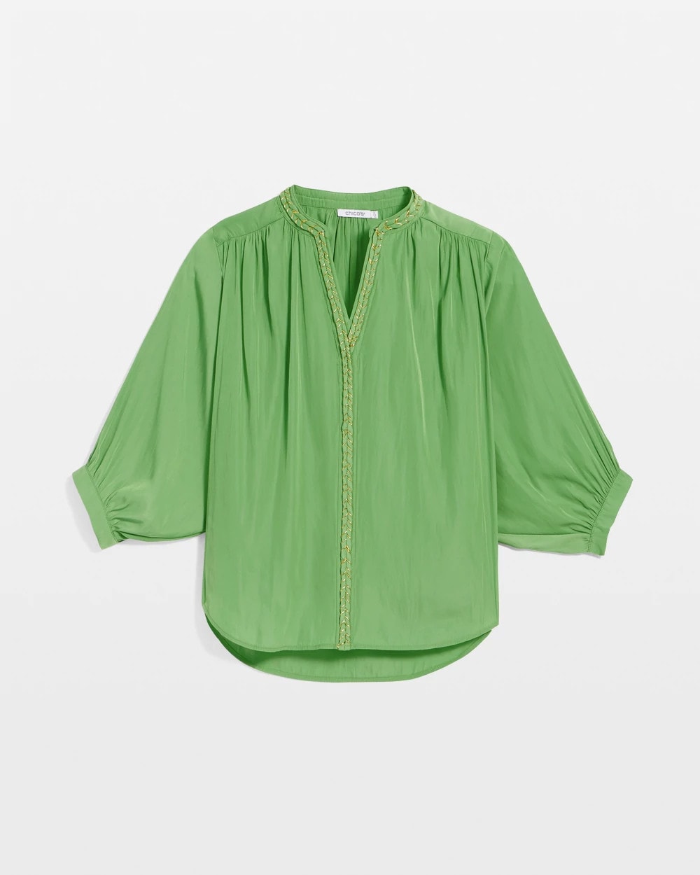 Salted Lime Braided Batwing Blouse