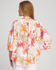 Crushed Berries Floral Braided Batwing Blouse
