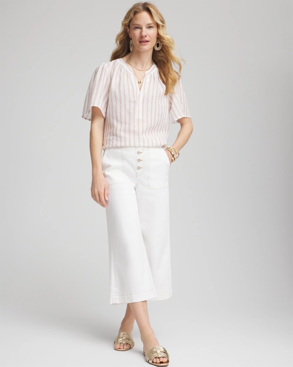 Sycamore Striped Linen Popover Shirt