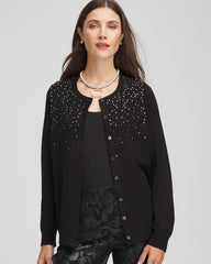 Black Ombré Rhinestone Cardigan