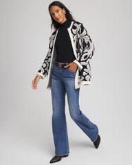 Black Abstract Fuzzy Cardigan