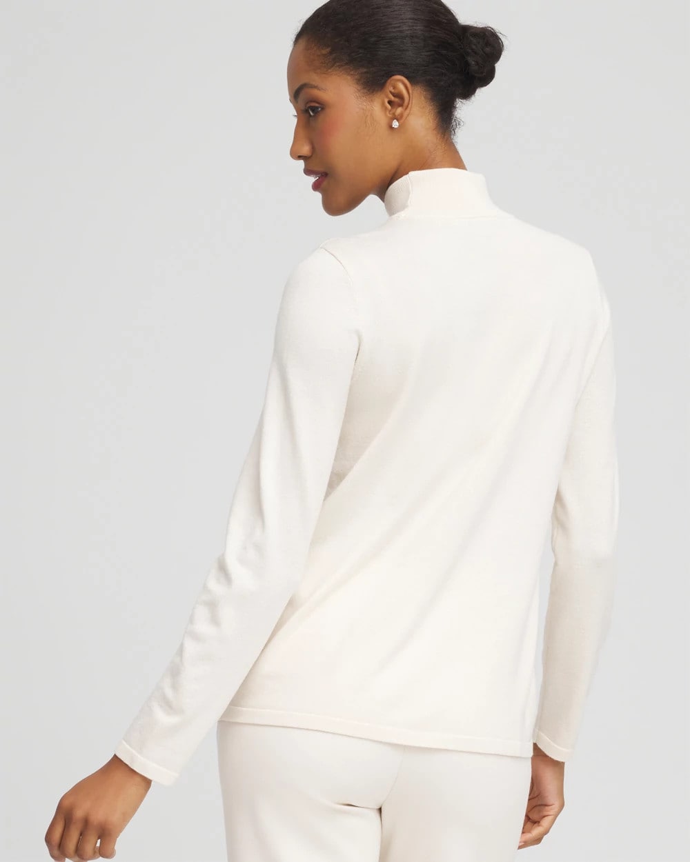 English Cream Ella Embellished Mockneck Sweater