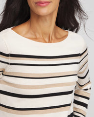 English Cream Ella Stripe Boatneck Sweater