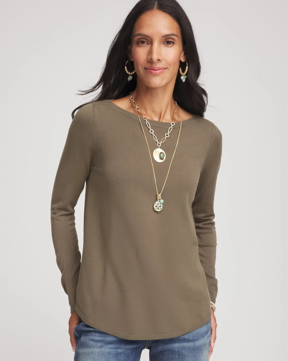 Nettle Leaf Ella Bateau Pullover Sweater