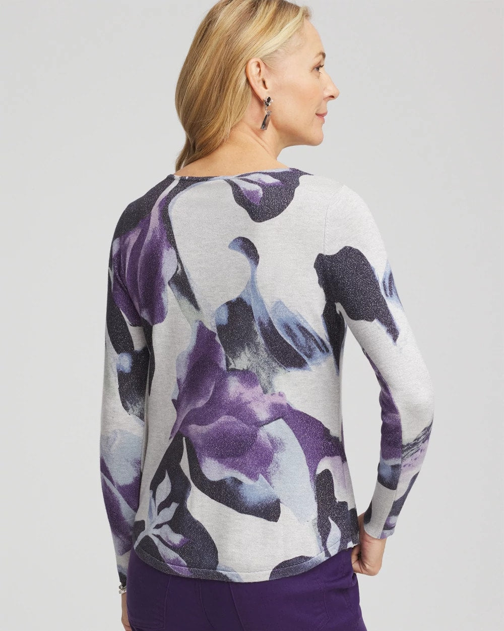 Purple Elixir Ella V-Neck Pullover Sweater
