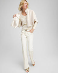 English Cream Ella Foiled V-Neck Sweater