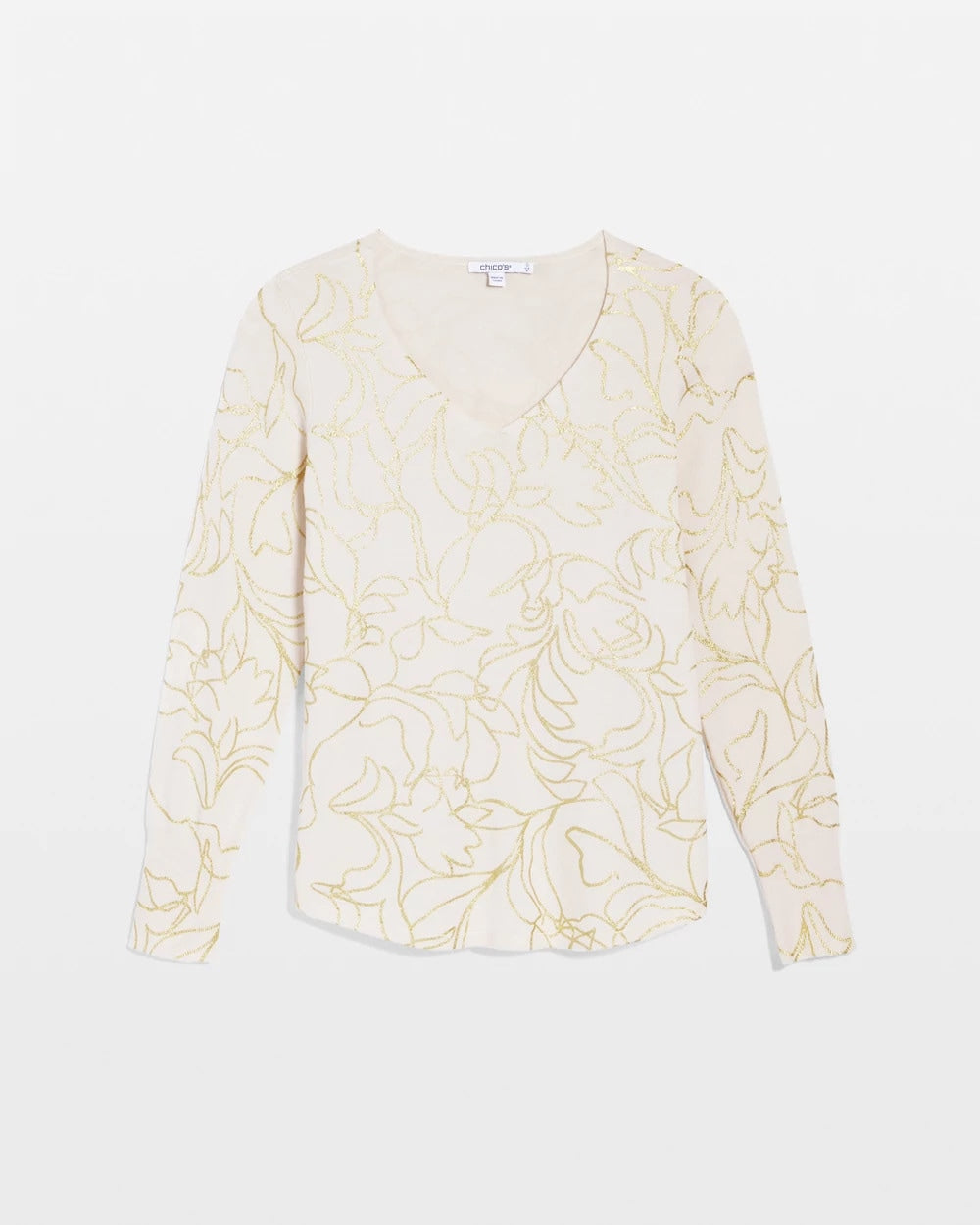 English Cream Ella Foiled V-Neck Sweater