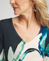 Teal Shadow Ella Glacier V-Neck Pullover