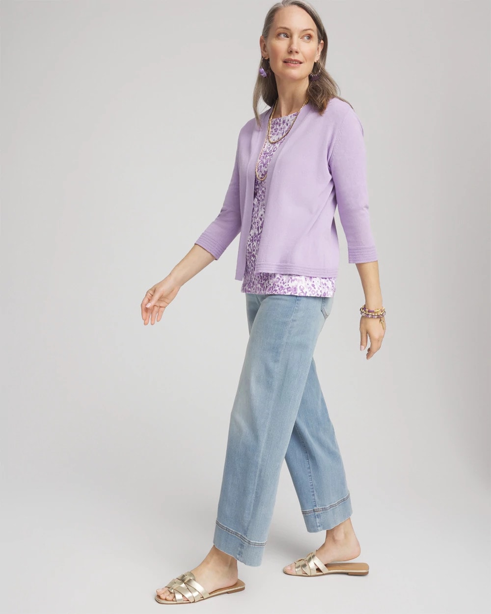 Gentle Lavender Summer Romance Short Cardigan