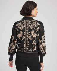 Black Bryne Jacquard Mockneck Pullover