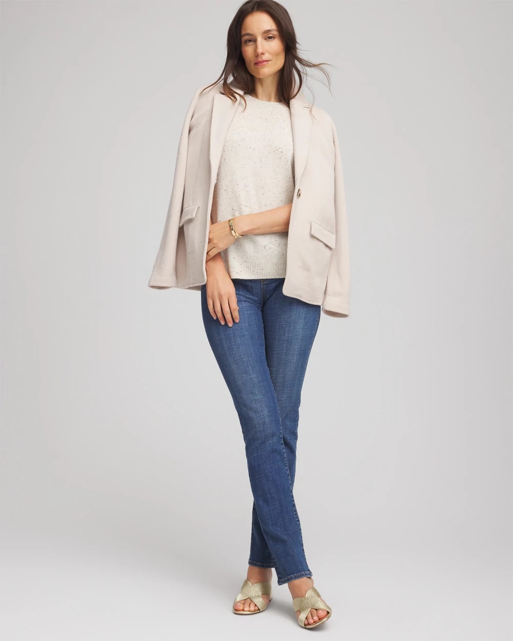 Light Gray Crewneck Cashmere Pullover Sweater