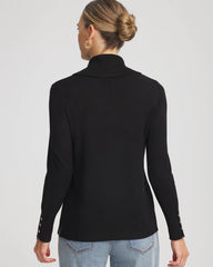 Black Cowlneck Long-Sleeved Sweater