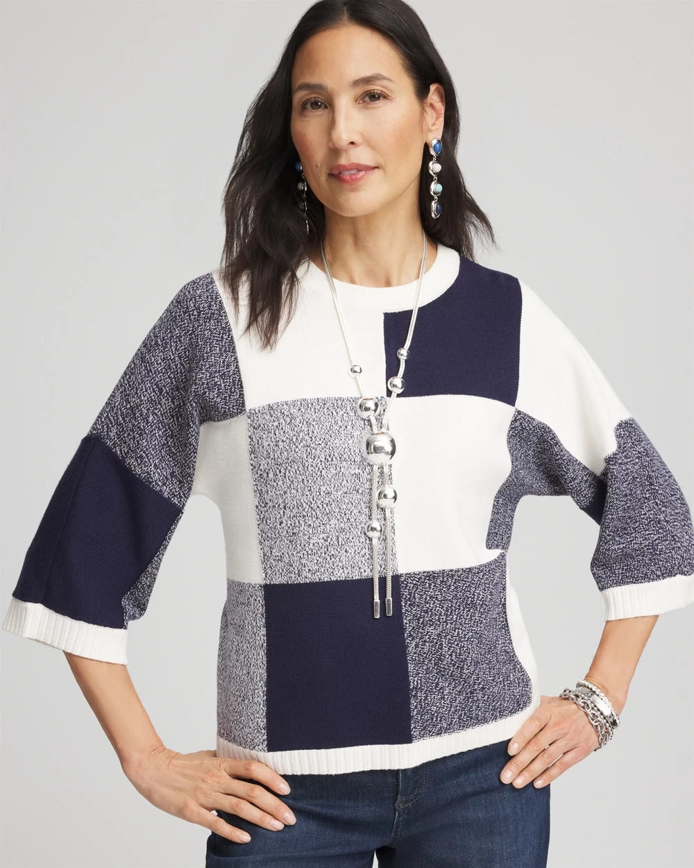 Passport Blue Dolman Sleeve Pullover Sweater