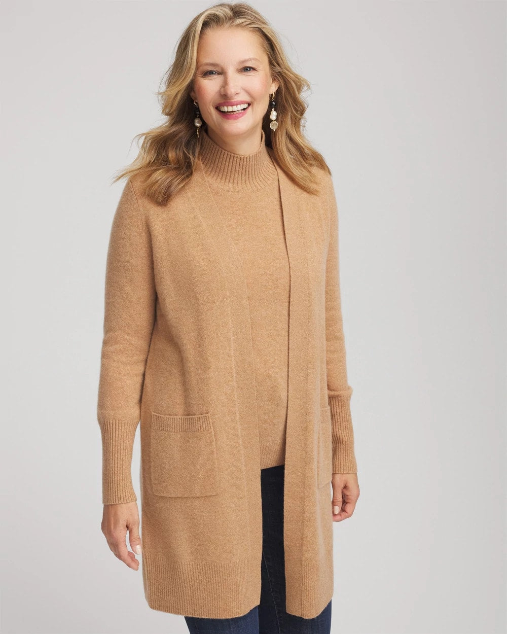 Camel Cashmere Duster Cardigan