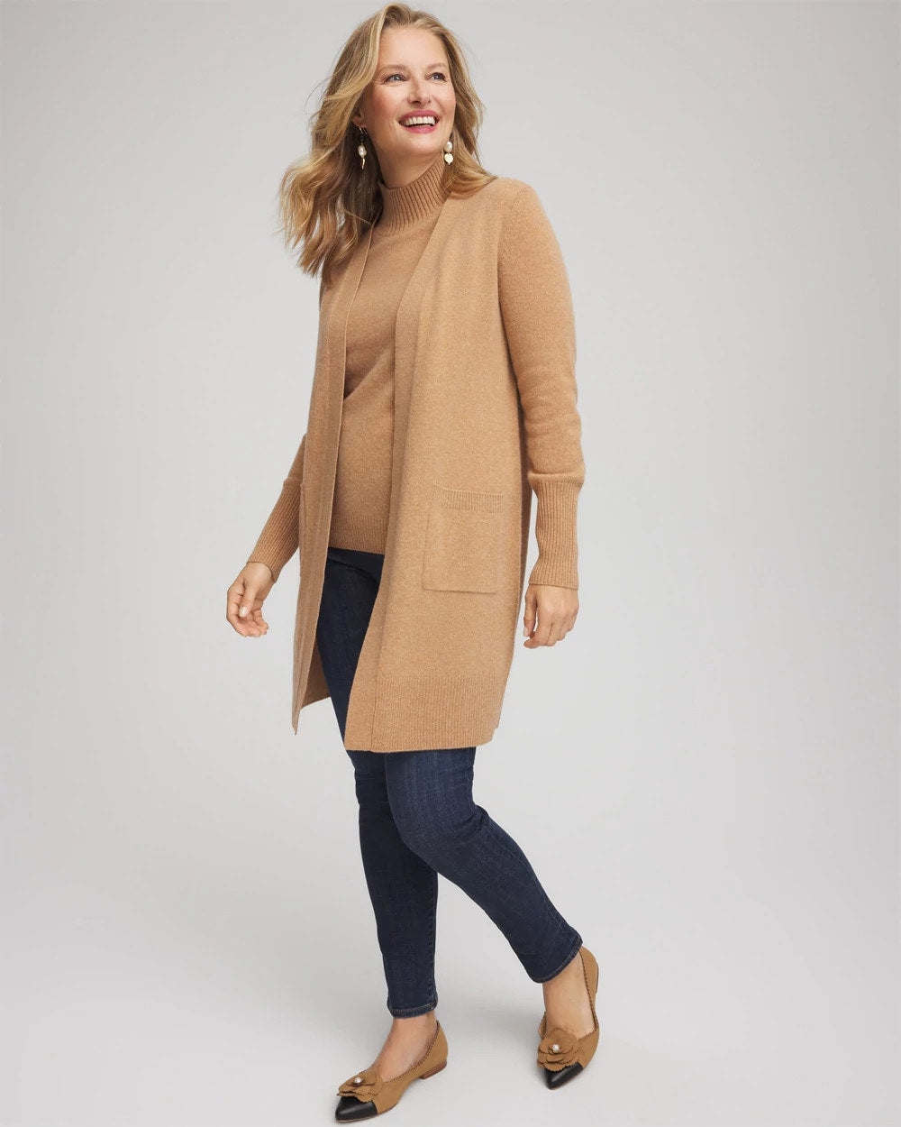 Camel Cashmere Duster Cardigan