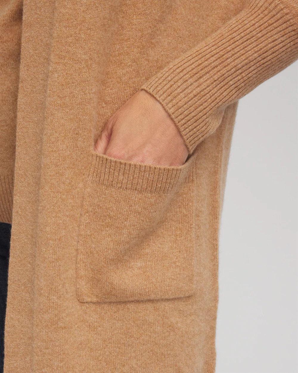 Camel Cashmere Duster Cardigan
