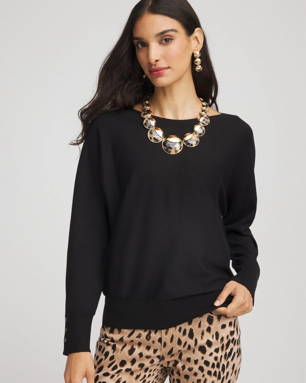 Black Ella Boatneck Pullover Sweater
