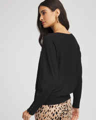 Black Ella Boatneck Pullover Sweater