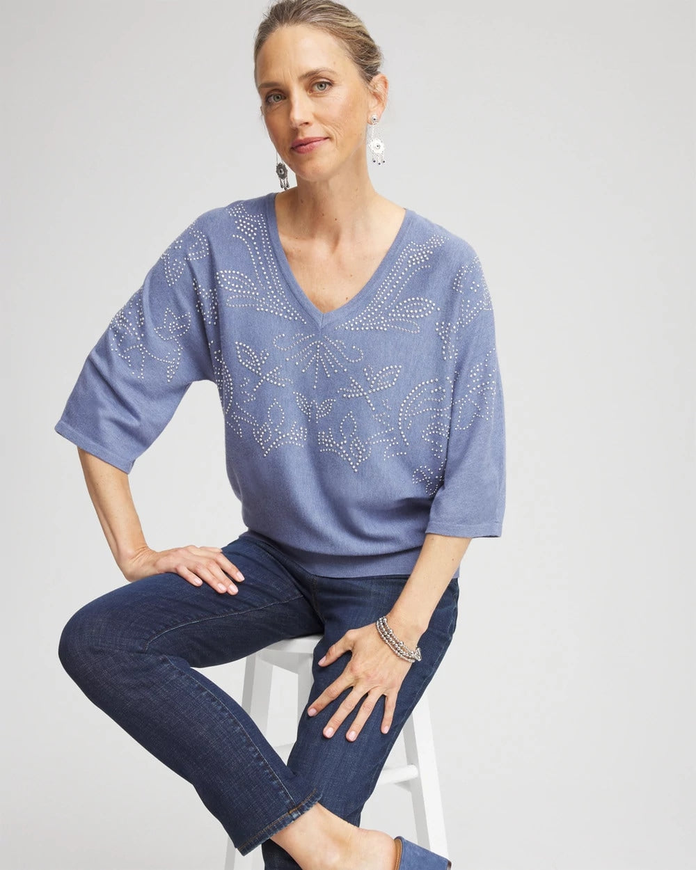 Blue Lotus Dolman V-Neck Sweater