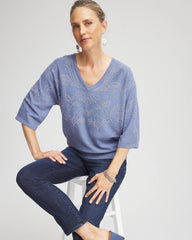 Blue Lotus Dolman V-Neck Sweater