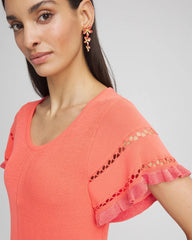 Melon Mambo Cutout Short-Sleeved Pullover Sweater
