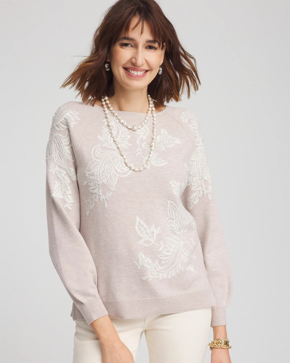 Helium Embroidered Boatneck Sweater