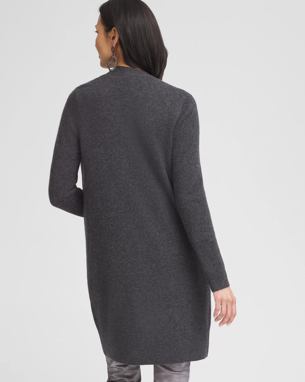 Dark Gray Cashmere Duster Cardigan