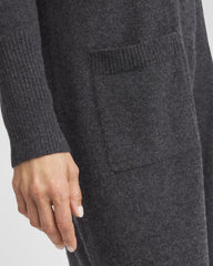 Dark Gray Cashmere Duster Cardigan
