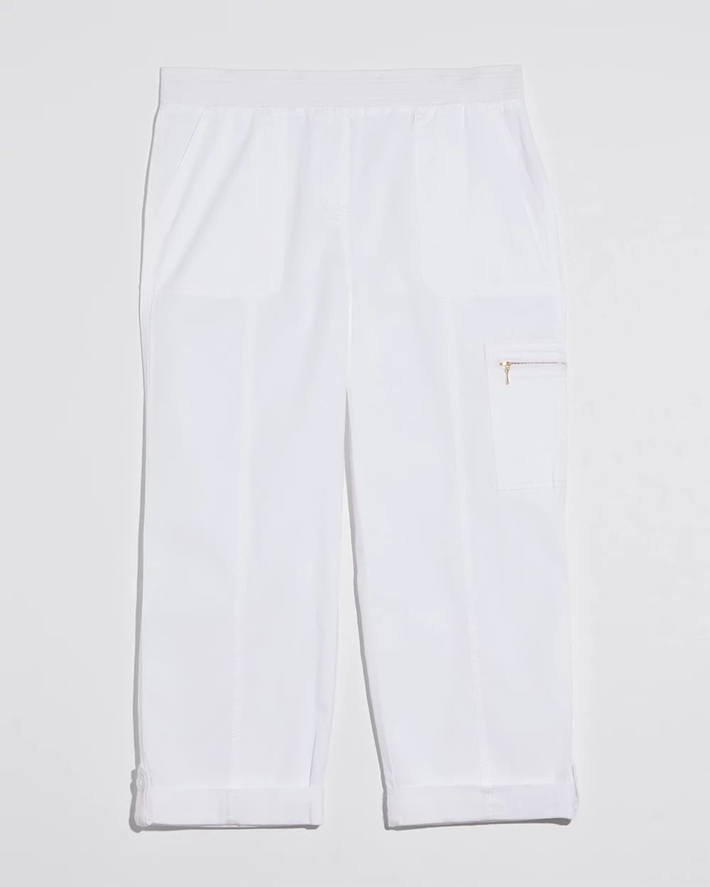 Alabaster Alabaster Poplin Cropped Roll Tab Pants
