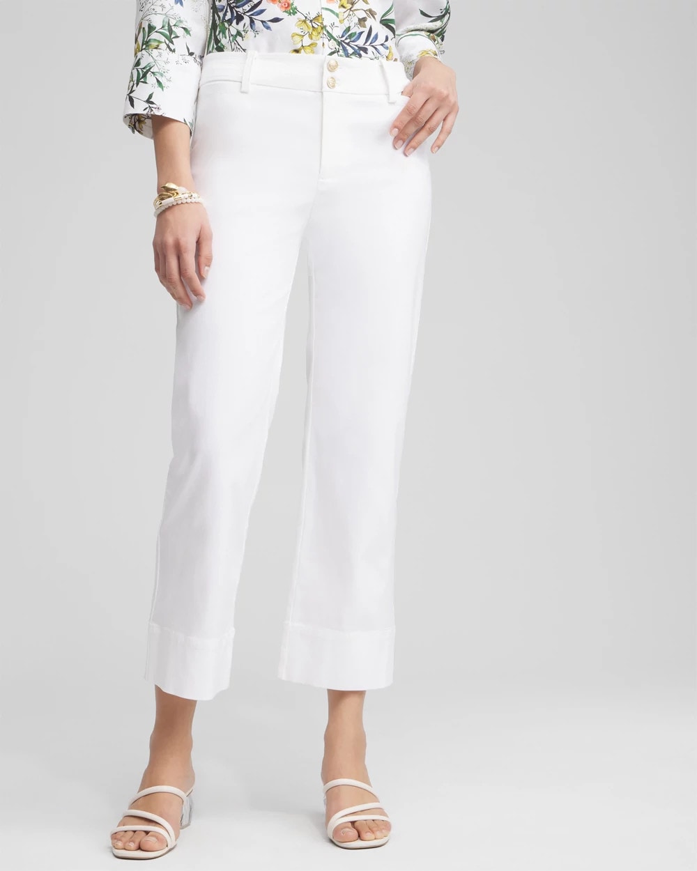 Alabaster Trapunto Straight Leg Cropped Pants