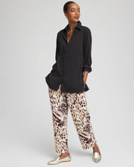 Caramel Apple Bengal Marks Crepe Pull-On Ankle Pants