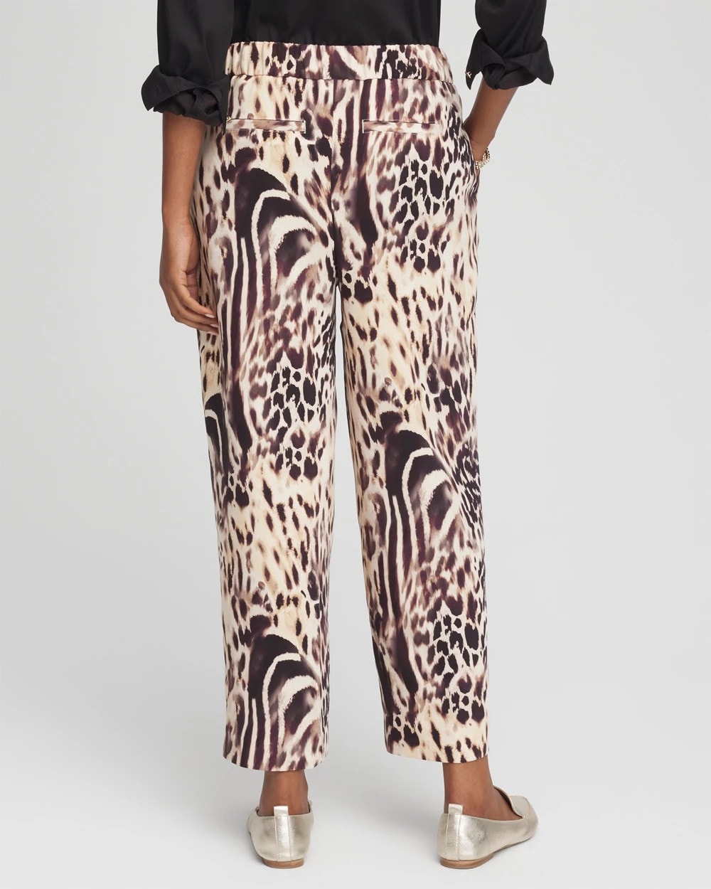 Caramel Apple Bengal Marks Crepe Pull-On Ankle Pants