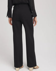 Black Five-Pocket Wide-Leg Ponte Pants