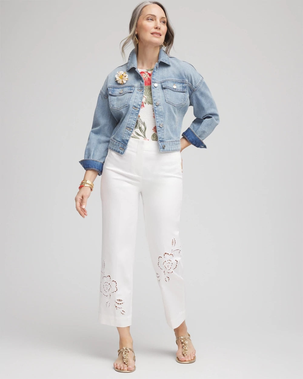 Alabaster Sateen Cutout Cropped Pants