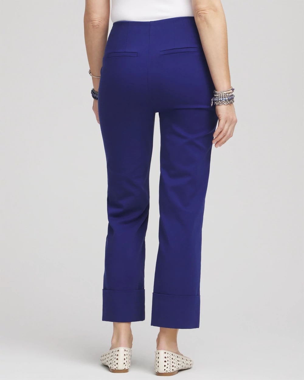 Blue Casa Stretch Sateen Cropped Pants