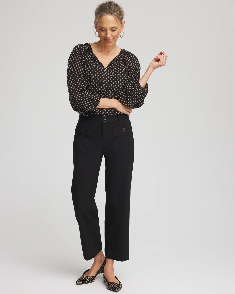 Black Emme Four Pocket Straight Cropped Pants