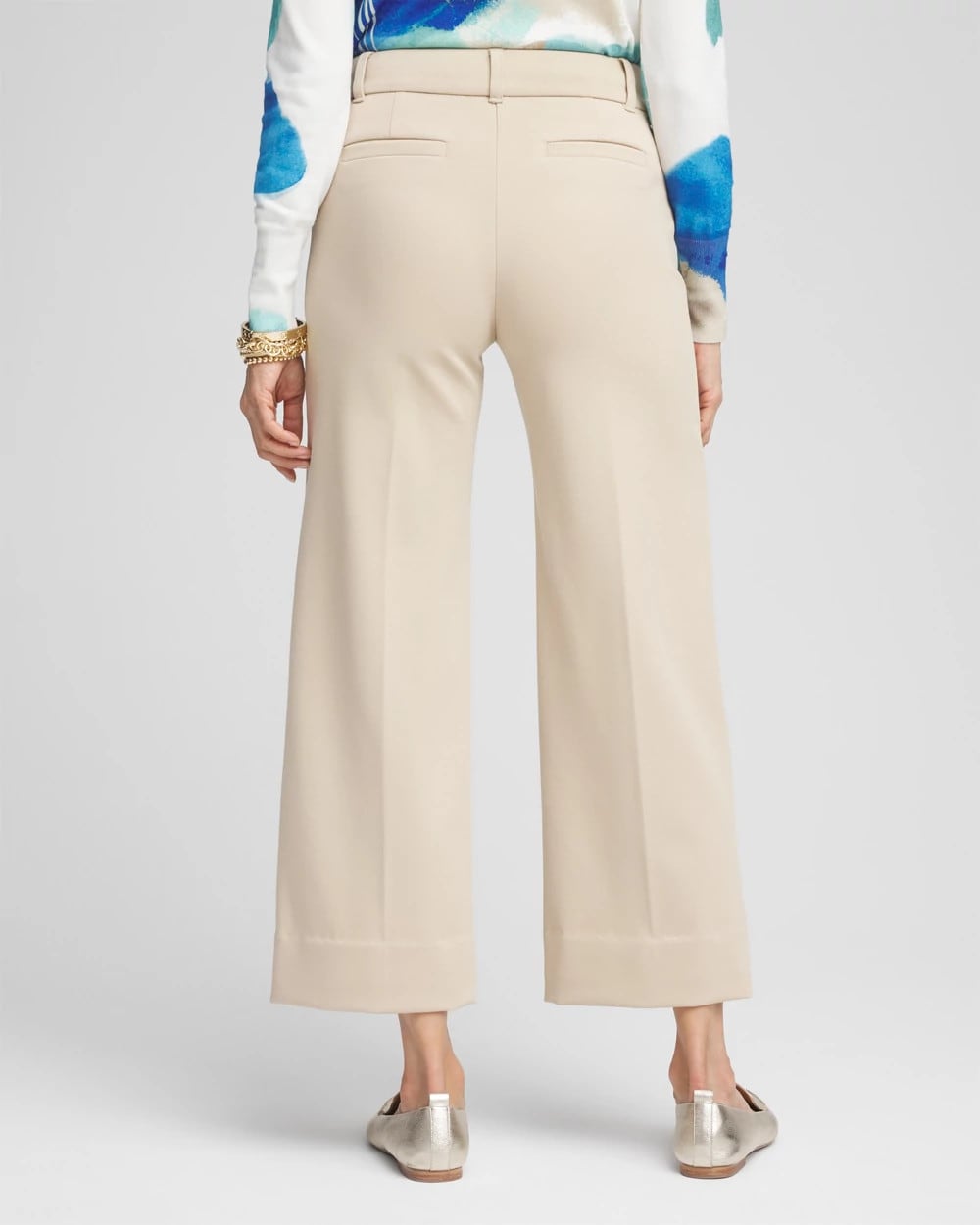 Wild Truffle Button Knit Twill Cropped Pants