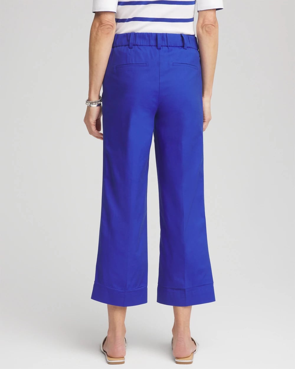 Rich Cobalt Lightweight Relaxed Straight Cropped Pants