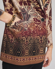 Graphite Gray Artisanal Print Ponte Blazer