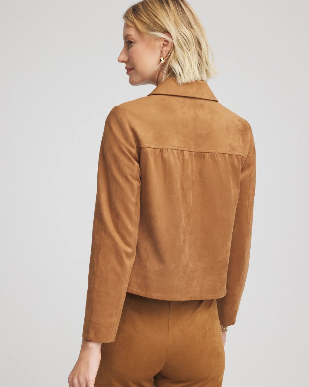 Burnt Sienna Suede Cropped Jacket