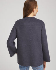 Dark Denim Heather Wool Scarf Jacket