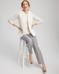 English Cream Elongated Faux Fur Vest