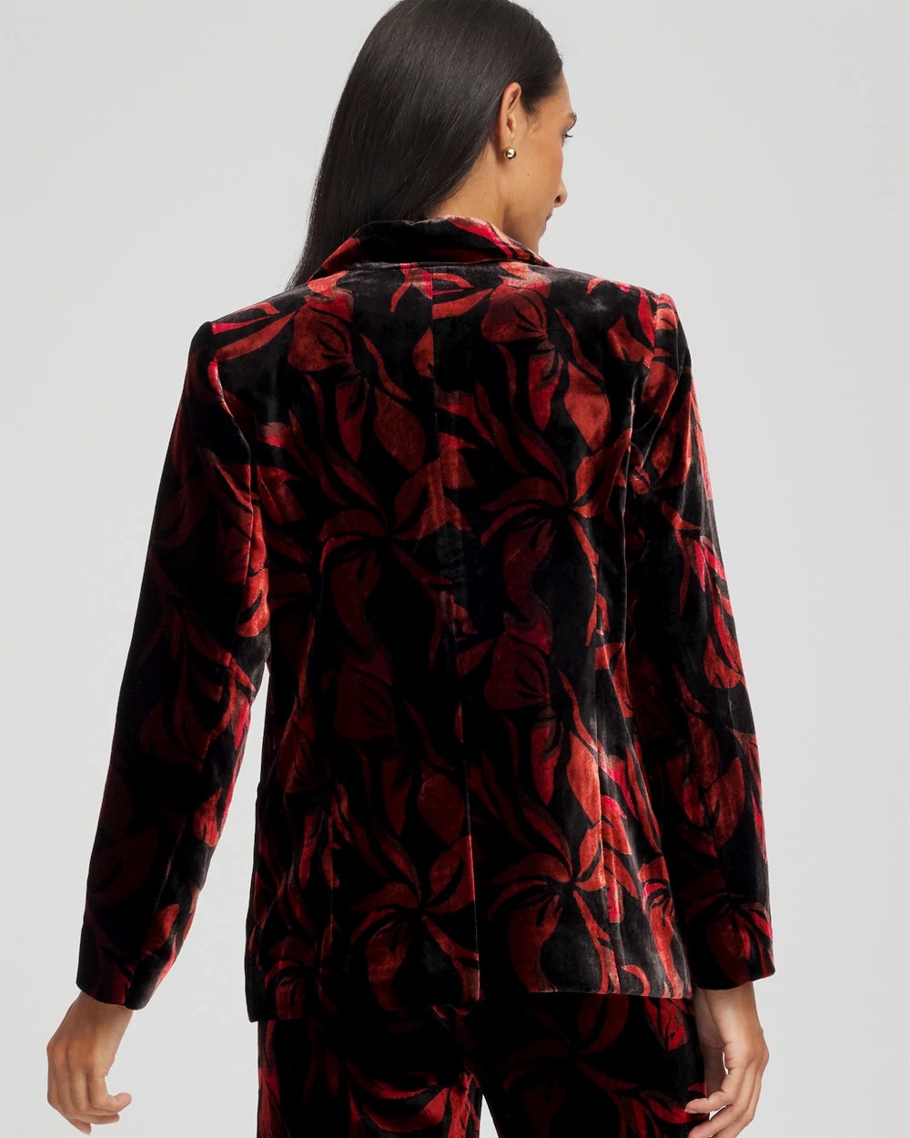 Black Velvet Printed Blazer