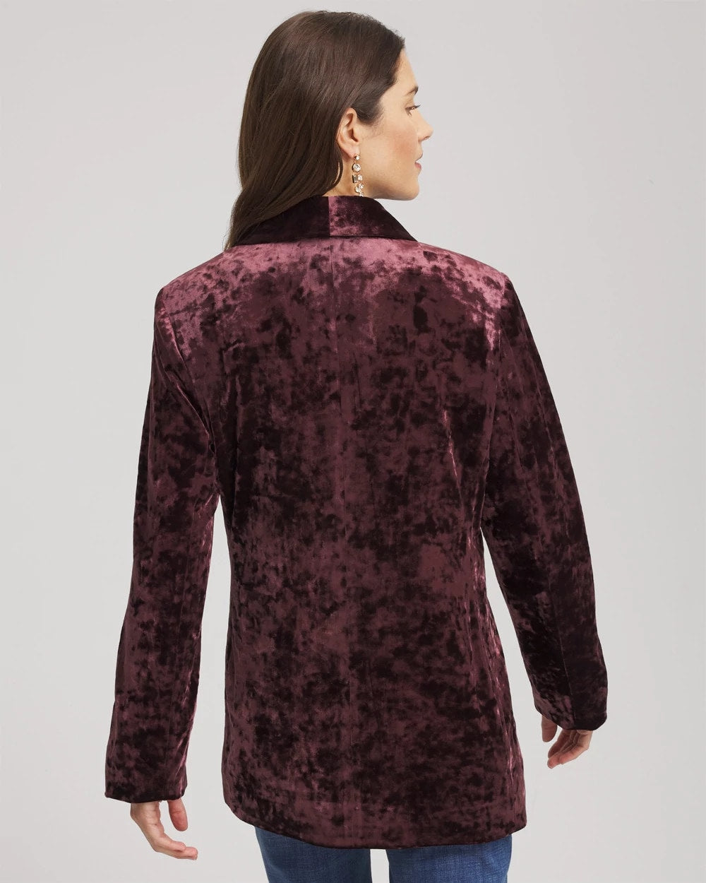 Night Bloom Crushed Velvet Blazer