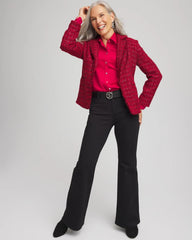 Red Red Tweed Sequins Blazer