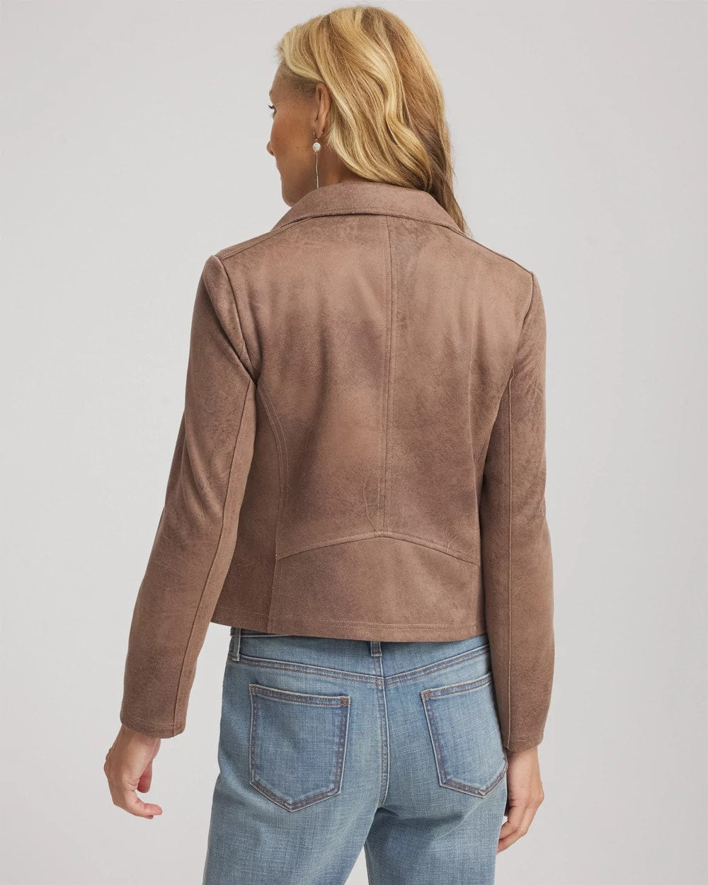 Dried Mushroom Suede Moto Jacket